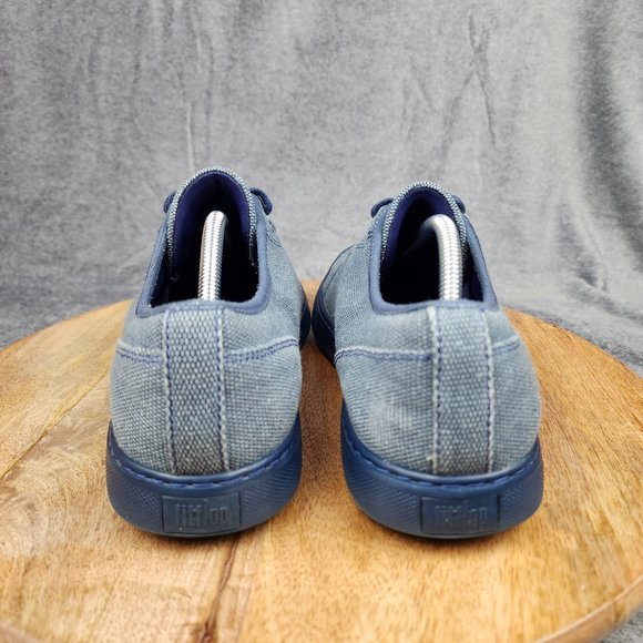 Fitflop Christophe Casual Shoes Men's Size 11 Blue Canvas Cap Toe Sneakers - Picture 4 of 10